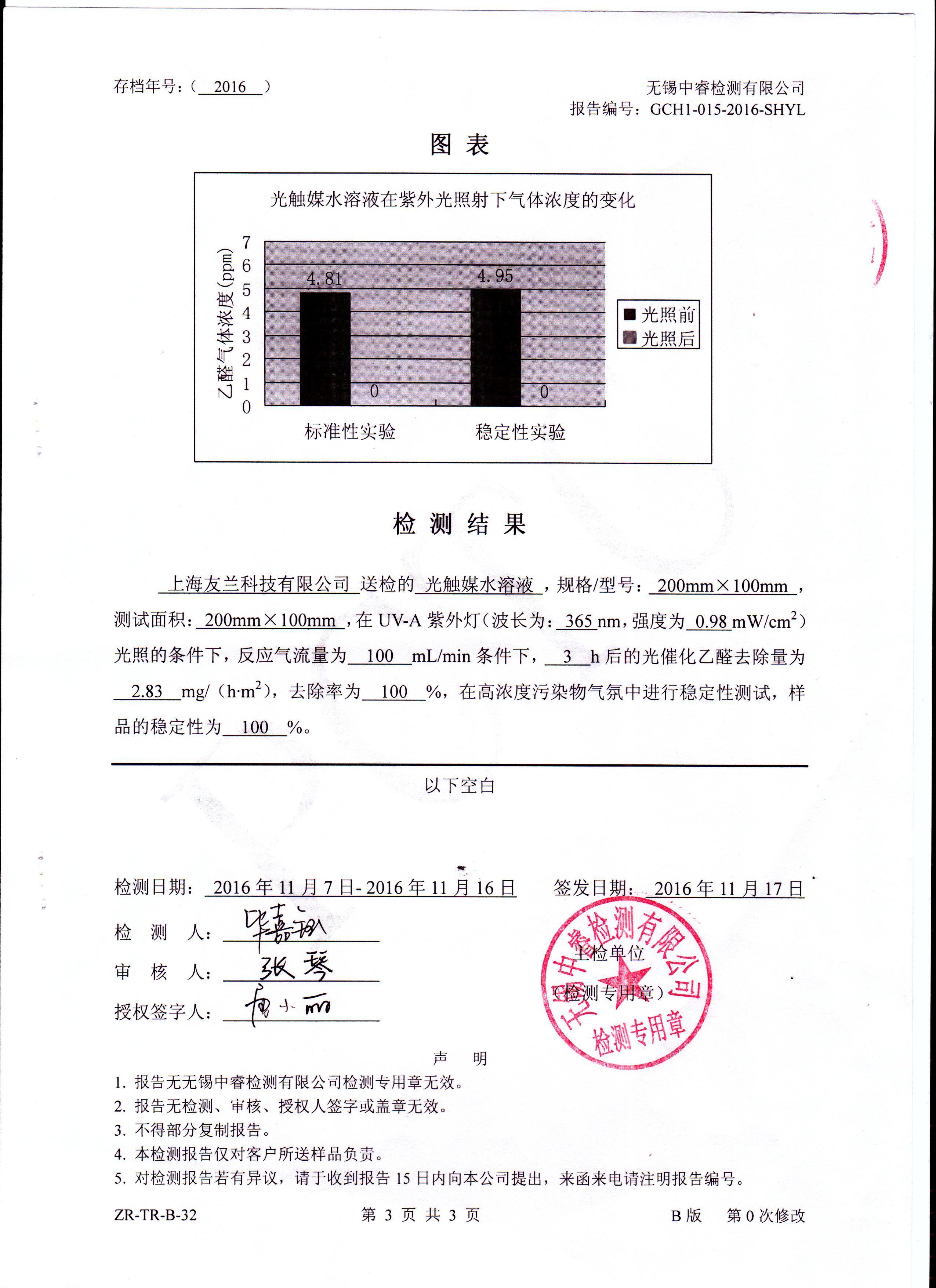去除率-穩(wěn)定性檢測報(bào)告